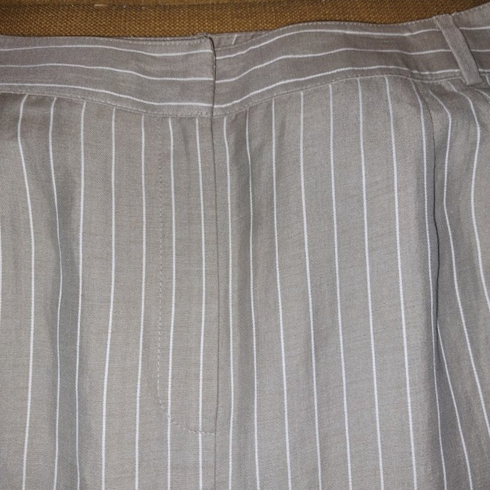 Talbots Tan Pinstripe Italian Linen Blend Pencil Skirt Sz 16 - Picture 8 of 11